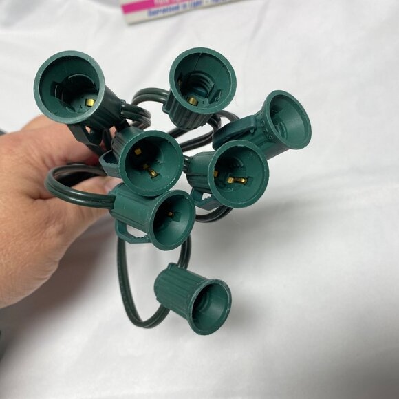 C7 1/2 Green Cord 7 Decorative Lights String Set For Indoor or Outdoor Use - Picture 3 of 6